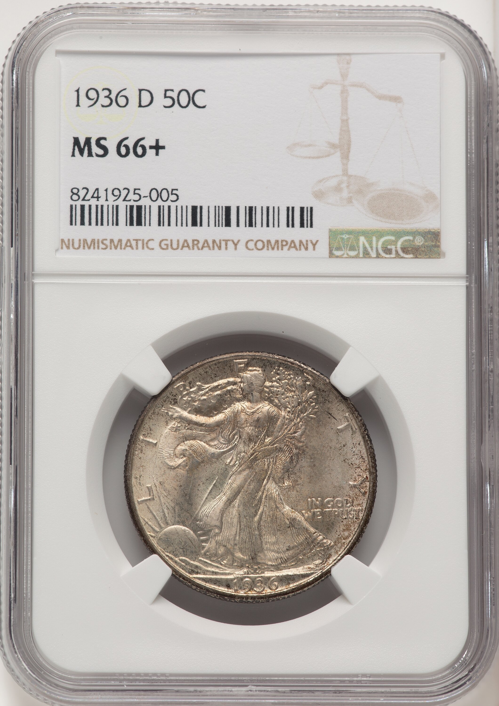 1936-D 50C, MS NGC Plus 66 NGC