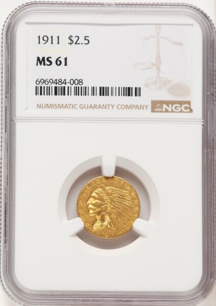 1911 $2 1/2 61 NGC