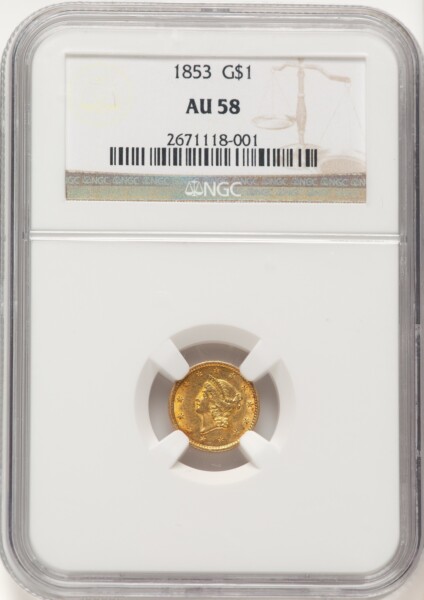 1853 G$1 58 NGC