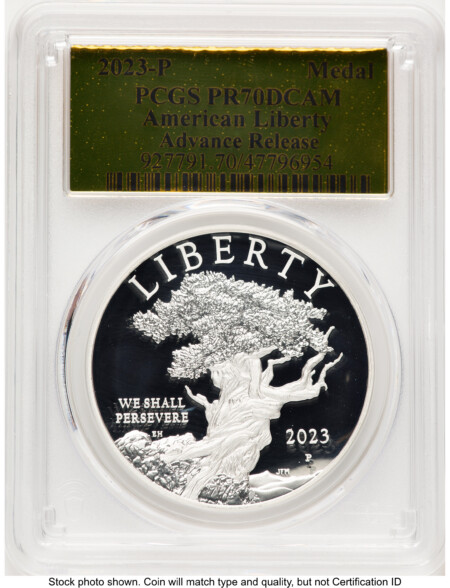 2023-P Silver American Liberty High Relief Medal AR Gold Foil 70 PCGS
