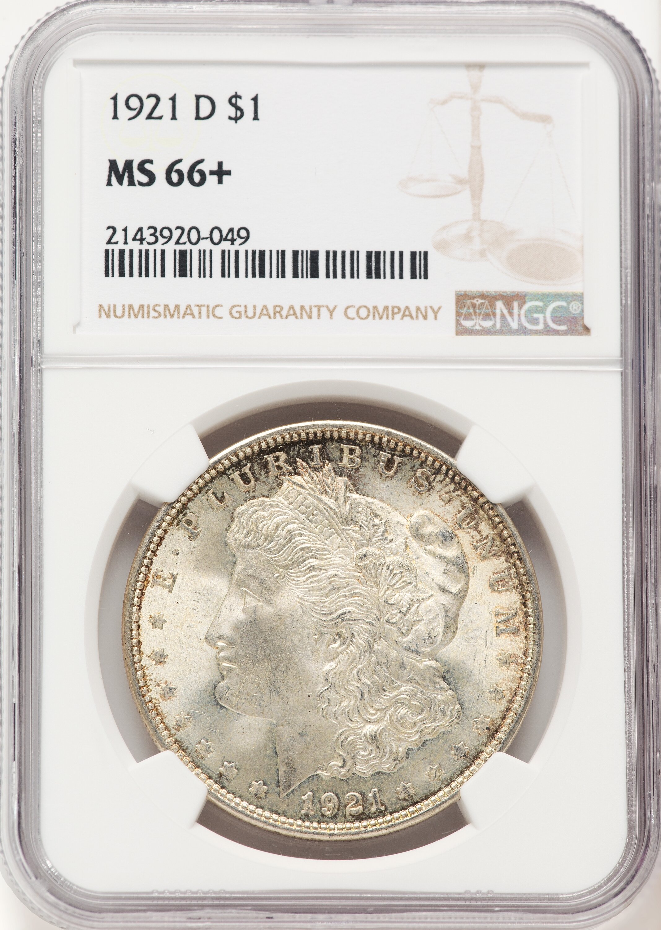 1921-D S$1 NGC Plus 66 NGC