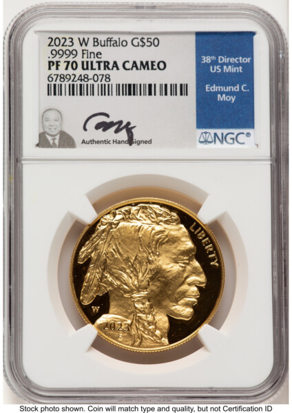 2023-W Proof Gold Buffalo 1 oz Ed Moy 70 NGC