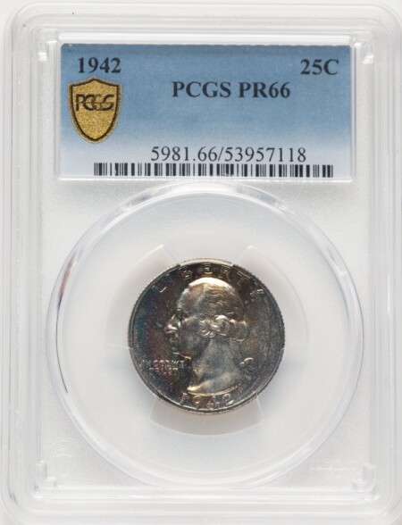 1942 25C PCGS Secure 66 PCGS