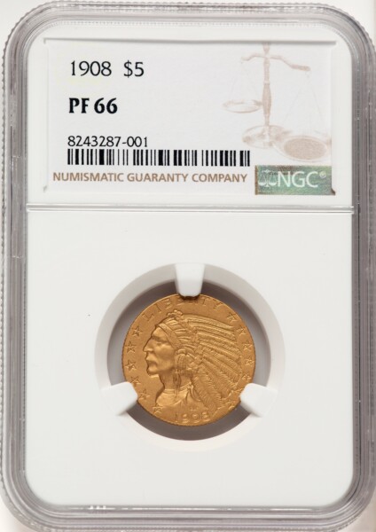 1908 $5 66 NGC