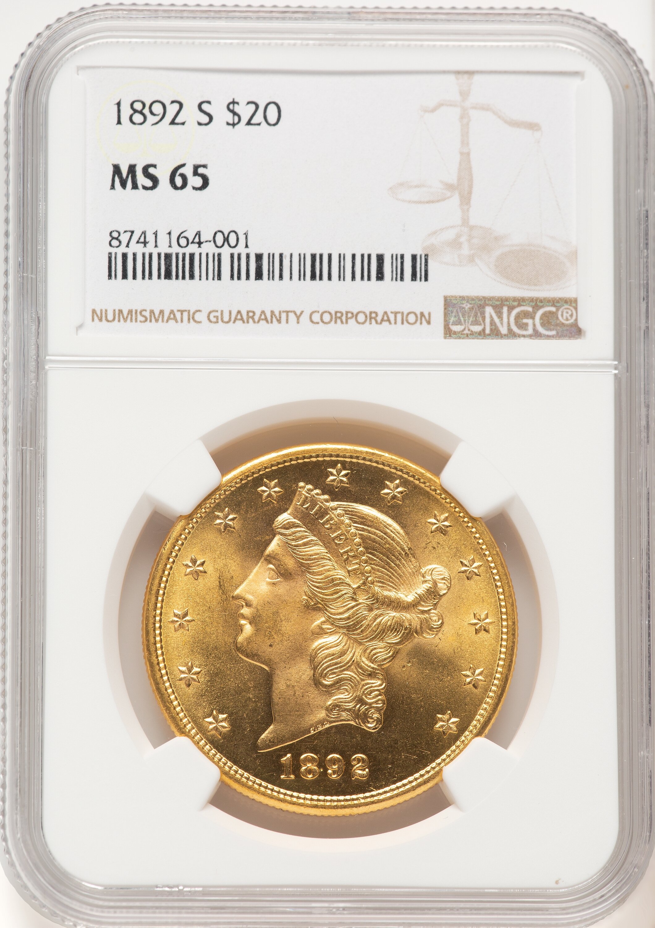1892-S $20 65 NGC
