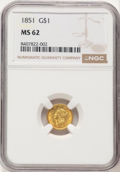 1851 G$1 62 NGC