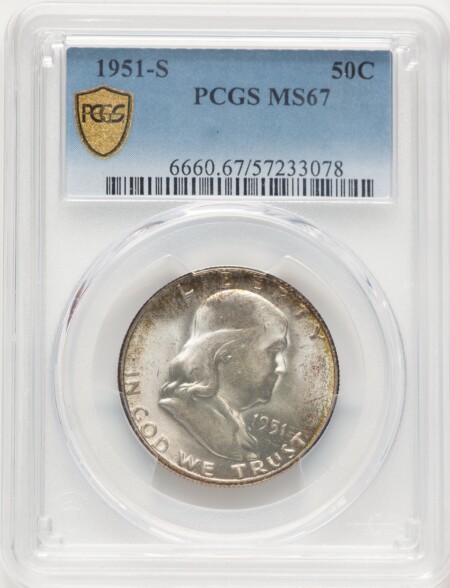 1951-S 50C, MS PCGS Secure 67 PCGS