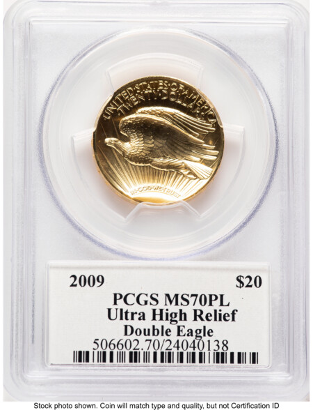 2009 G$20 Ultra High Relief, PL John Mercanti 70 PCGS