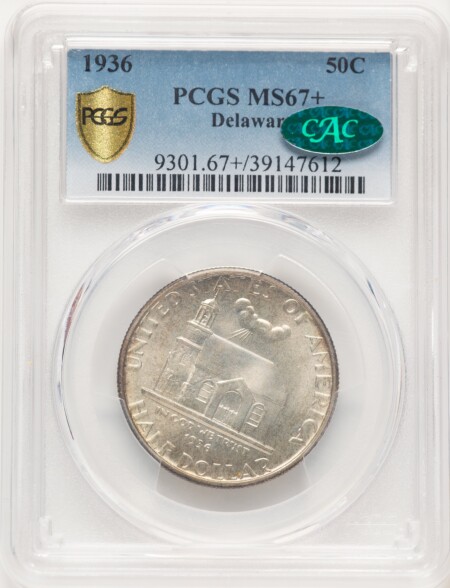 1936 50C Delaware, MS CAC PCGS Secure PCGS Plus 67 PCGS