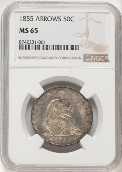 1855 50C Arrows, MS 65 NGC