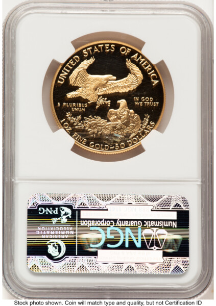 1993-W Proof Gold Eagle 1 oz Brown Label 70 NGC