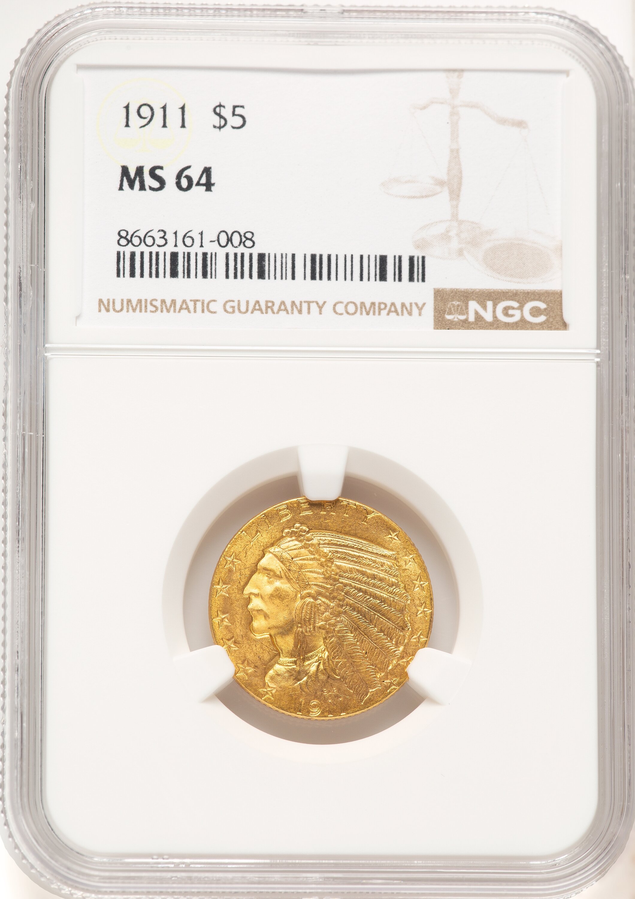 1911 $5 64 NGC