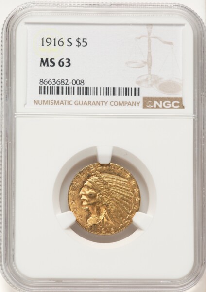 1916-S $5 63 NGC