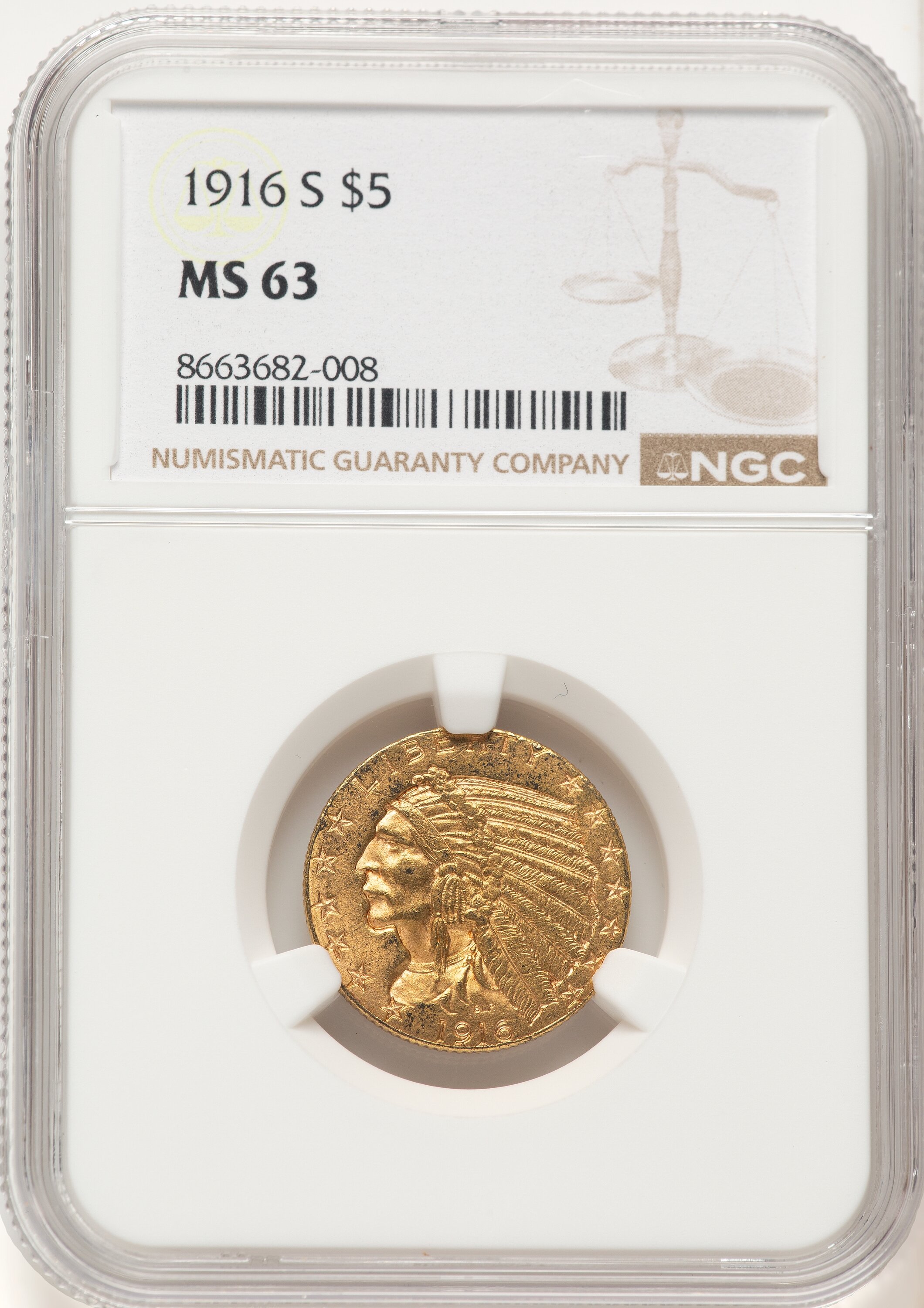 1916-S $5 63 NGC