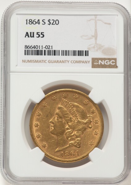 1864-S $20 55 NGC