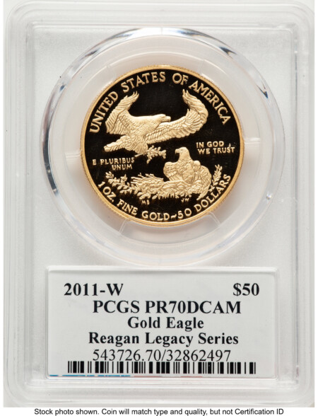 2011-W Proof Gold Eagle 1 oz Reagan Legacy Series Michael Reagan 70 PCGS