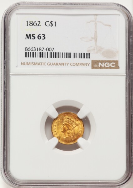 1862 G$1 63 NGC