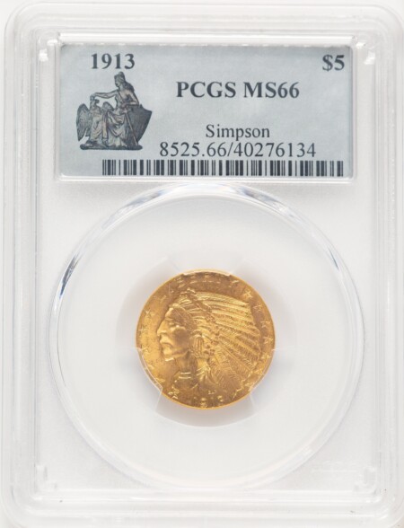 1913 $5 66 PCGS