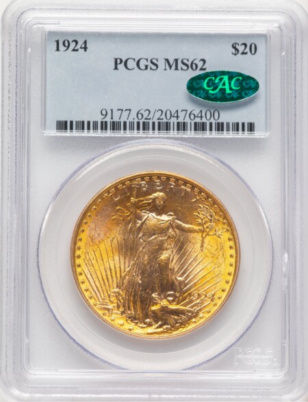 1924 $20 Saint CAC 62 PCGS