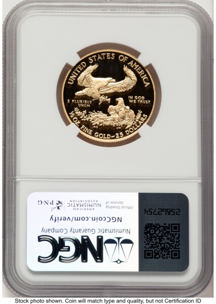 2014-W Proof Gold Eagle 1/2 oz ER Kenneth Bressett Red Book 70 NGC