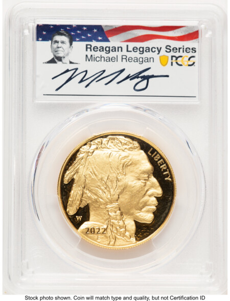 2022-W Proof Gold Buffalo 1 oz AR Reagan Legacy Series Michael Reagan Picture 70 PCGS