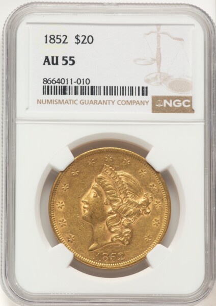 1852 $20 55 NGC