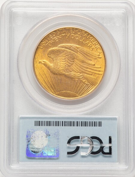 1908 $20 NO MOTTO CAC 63 PCGS