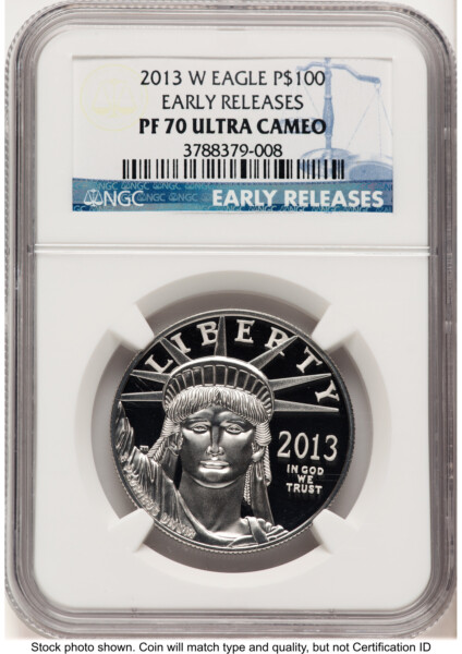 2013-W Proof Platinum Eagle 1 oz ER Blue 70 NGC