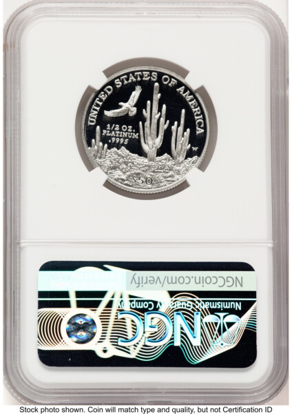 2001-W Proof Platinum Eagle 1/2 oz Mike Castle 70 NGC