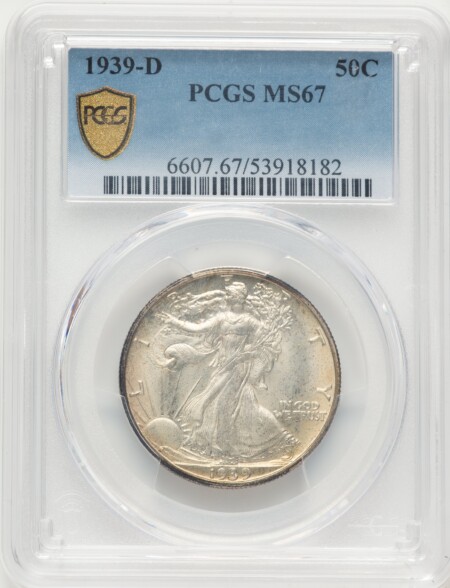 1939-D 50C, MS PCGS Secure 67 PCGS