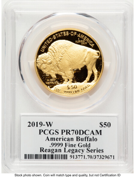 2019-W Proof Gold Buffalo 1 oz Reagan Legacy Series Michael Reagan Picture 70 PCGS
