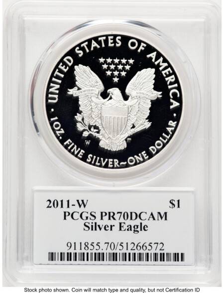 2011-W Proof Silver Eagle 1 oz TD Rogers 70 PCGS