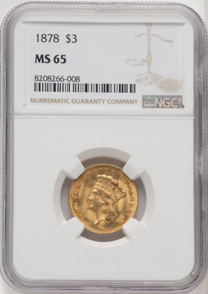1878 $3 65 NGC