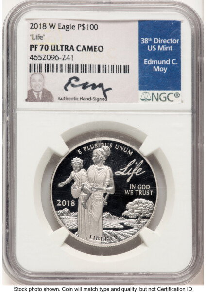 2018-W Proof Platinum Eagle 1 oz Ed Moy 70 NGC