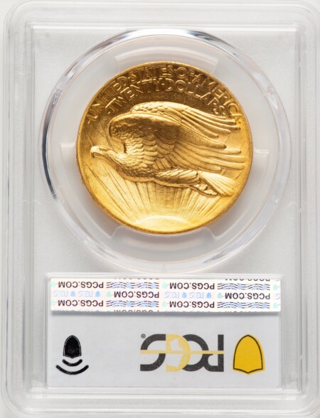 1907 $20 High Relief, Flat Rim PCGS Secure 66 PCGS