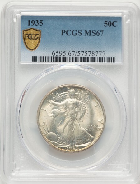 1935 50C PCGS Secure Blue Gradient 67 PCGS