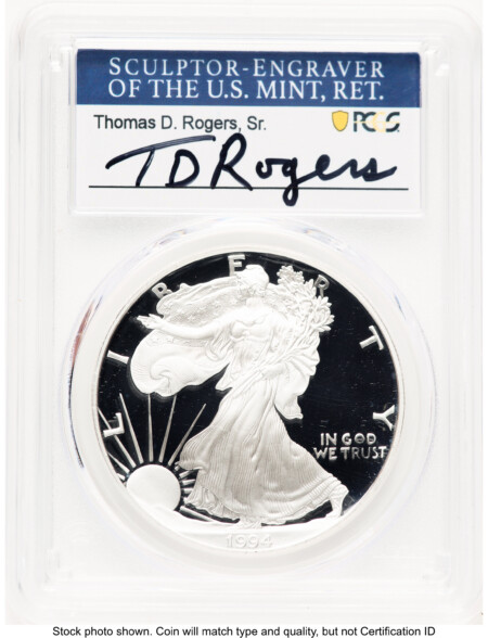 1994-P Proof Silver Eagle 1 oz TD Rogers 70 PCGS