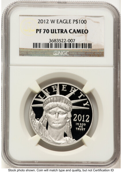 2012-W Proof Platinum Eagle 1 oz Brown Label 70 NGC
