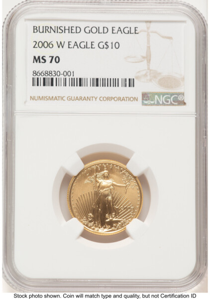 2006-W Burnished Gold Eagle 1/4 oz 0.25 oz Brown Label 70 NGC