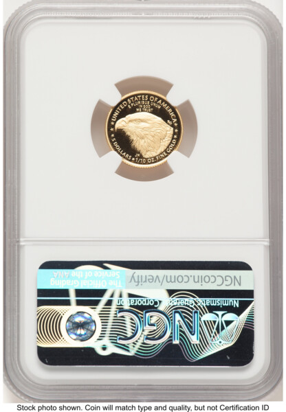 2021-W Type 2 Proof Gold Eagle 1/10 oz FDI Jennie Norris Eagle Flag 70 NGC