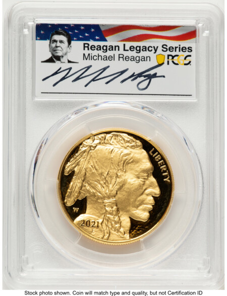 2021-W Proof Gold Buffalo 1 oz AR Reagan Legacy Series Michael Reagan Picture 70 PCGS