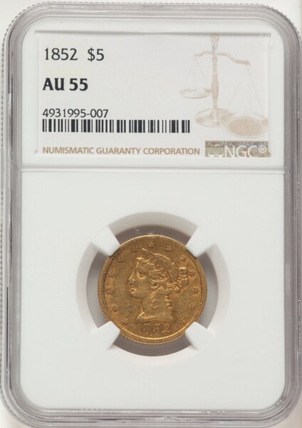 1852 $5 55 NGC