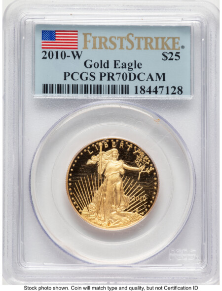 2010-W Proof Gold Eagle 1/2 oz FS Flag 70 PCGS
