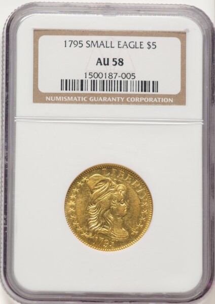 1795 $5 Small Eagle, MS 58 NGC