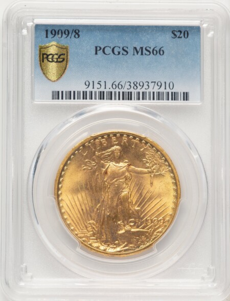 1909/8 $20 PCGS Secure 66 PCGS