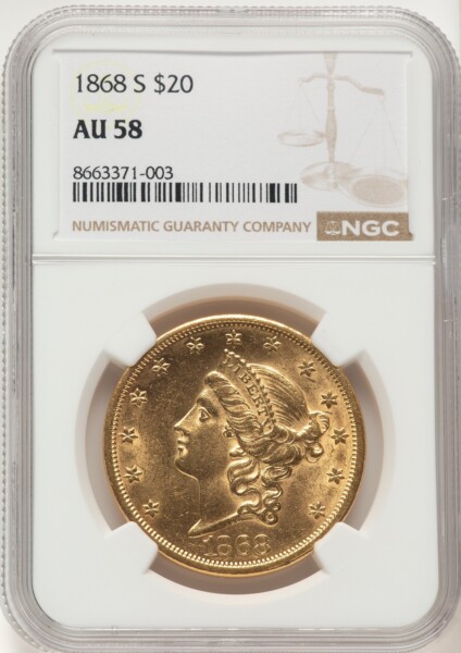 1868-S $20 58 NGC