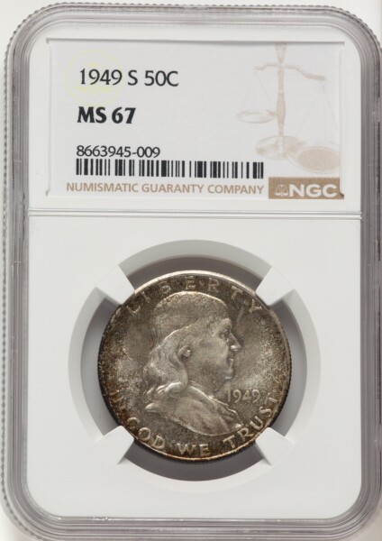 1949-S 50C, MS 67 NGC