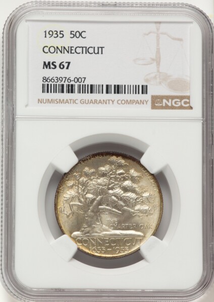 1935 50C Connecticut, MS 67 NGC
