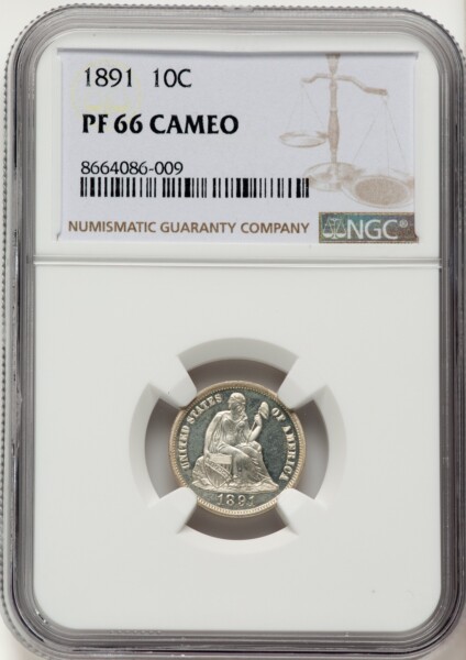 1891 10C, CA 66 NGC