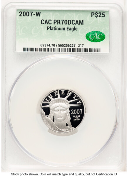 2007-W Proof Platinum Eagle 1/4 oz Non Designation 70 CACG
